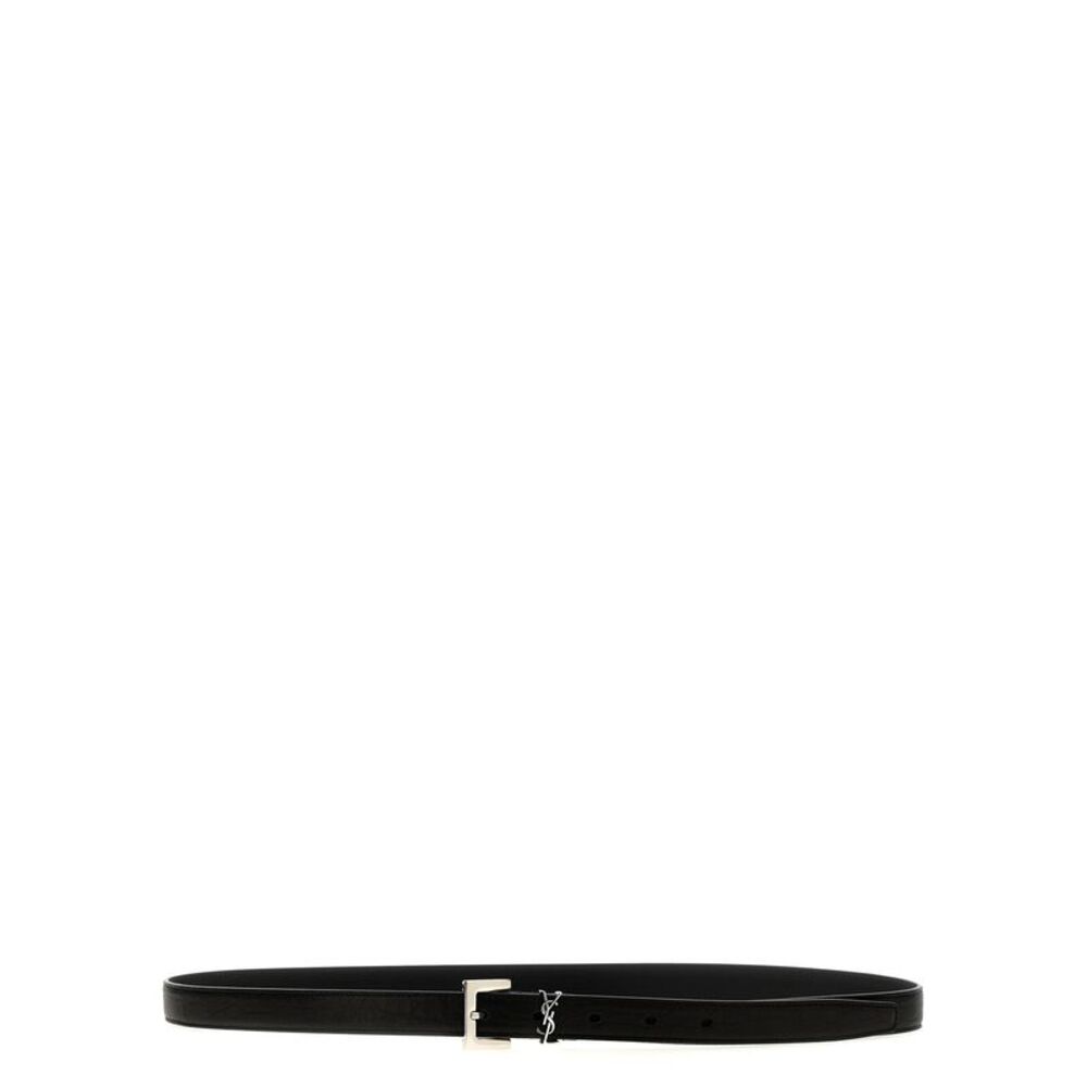 Saint Laurent Black Leather Regular Men's Belt